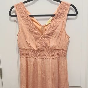 Peachy pink cream summer dress